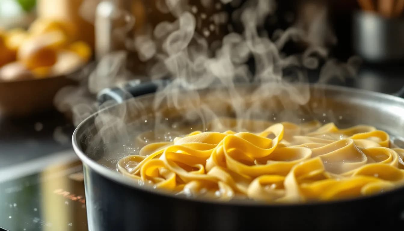 Pâtes al dente en cuisson