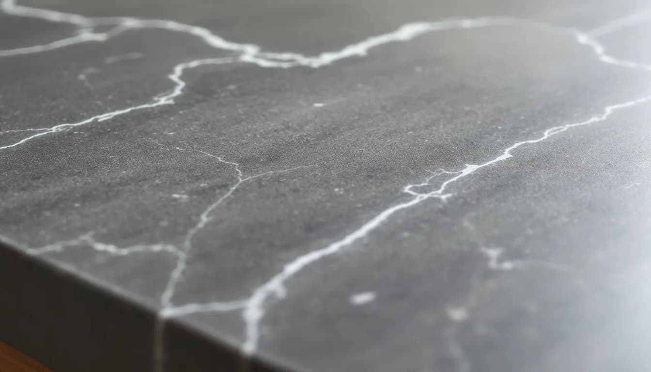 Gros plan sur la texture d'un plan de travail en céramique